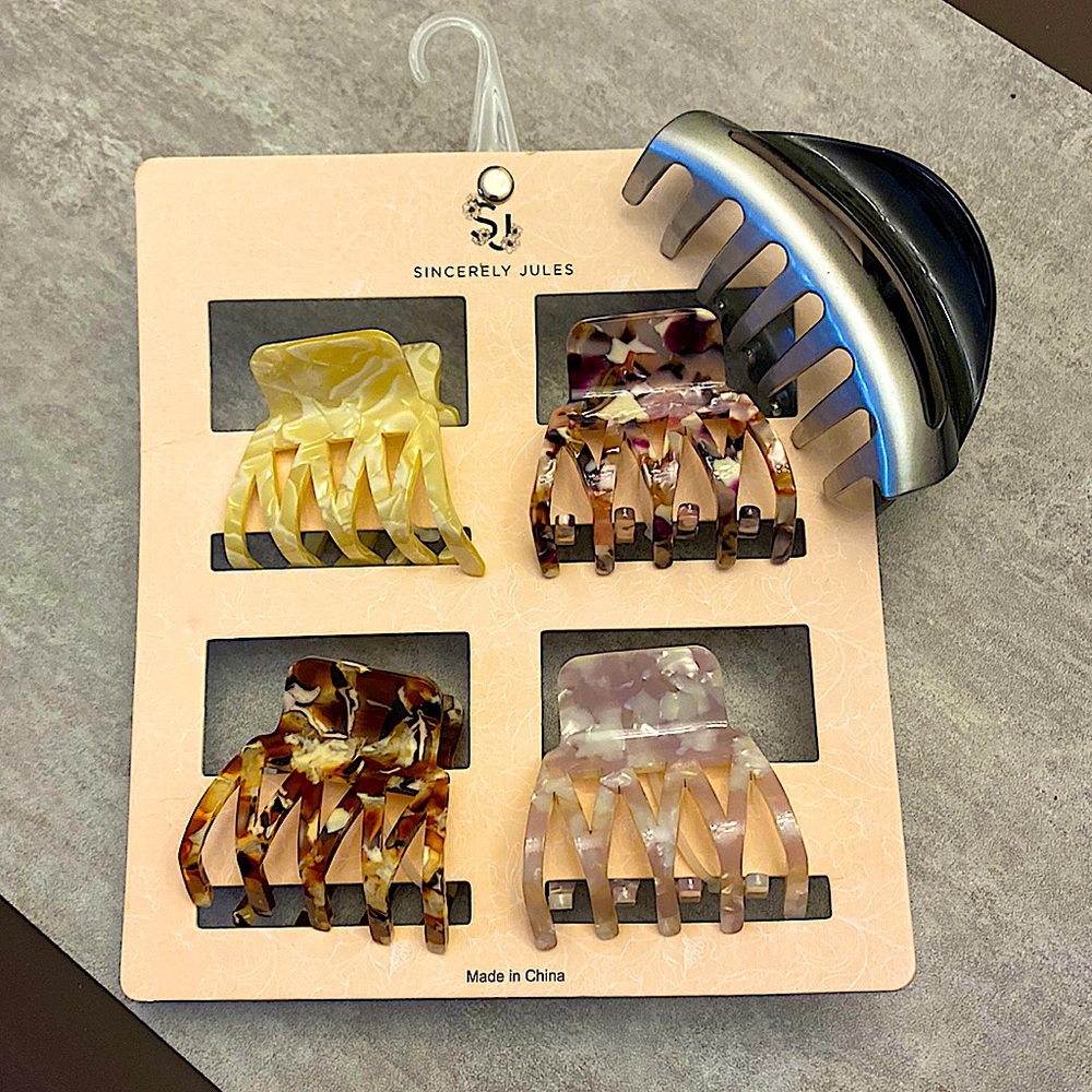 Set of 5 claw hair comb clips